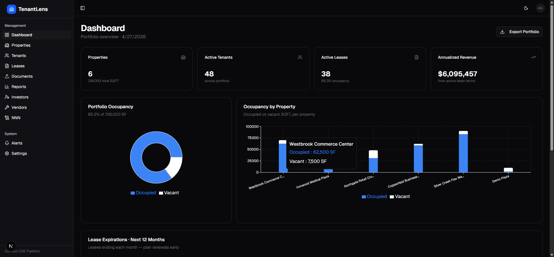 TenantLens product screenshot